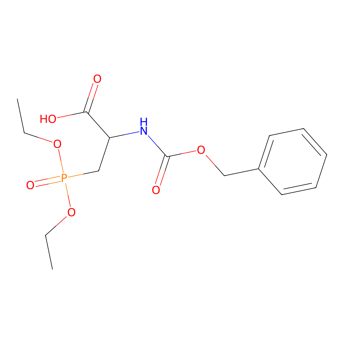 2-{[(Benzyloxy)carbonyl]amino}-3-(diethoxyphosphoryl)propanoic acid molecular structure, CAS 160515-08-2