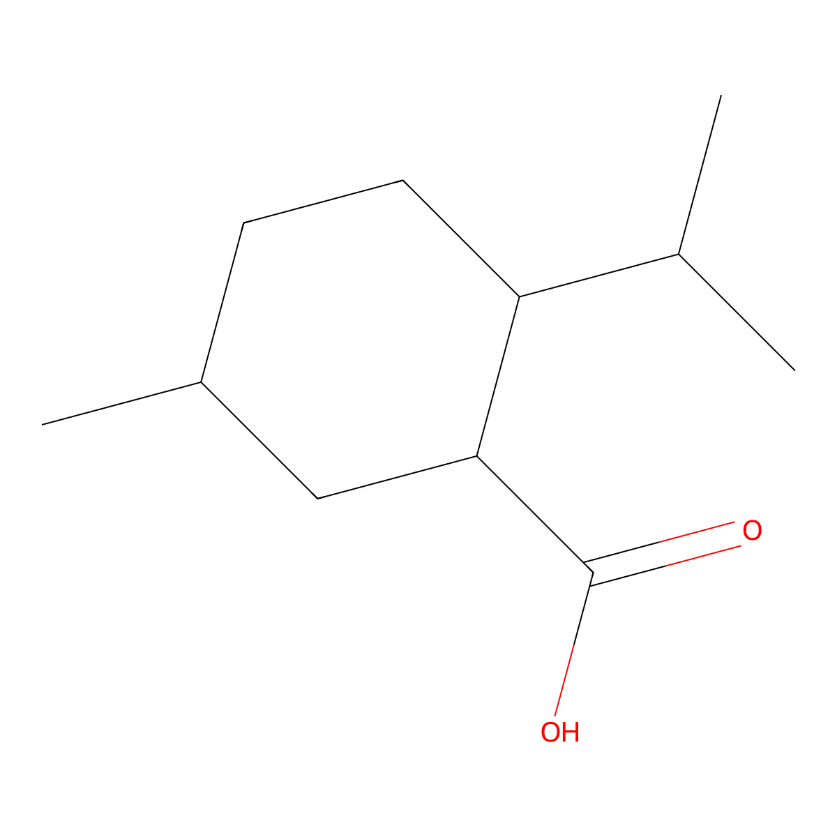 p-Menthane-3-carboxylic acid, (1R,3R,4S)- molecular structure, CAS 16052-40-7
