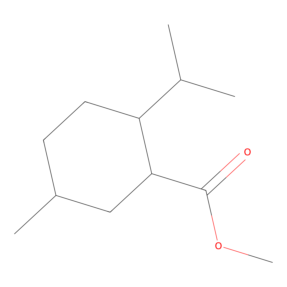 Methyl (1R,2S,5R)-5-methyl-2-(propan-2-yl)cyclohexane-1-carboxylate molecular structure, CAS 16052-43-0