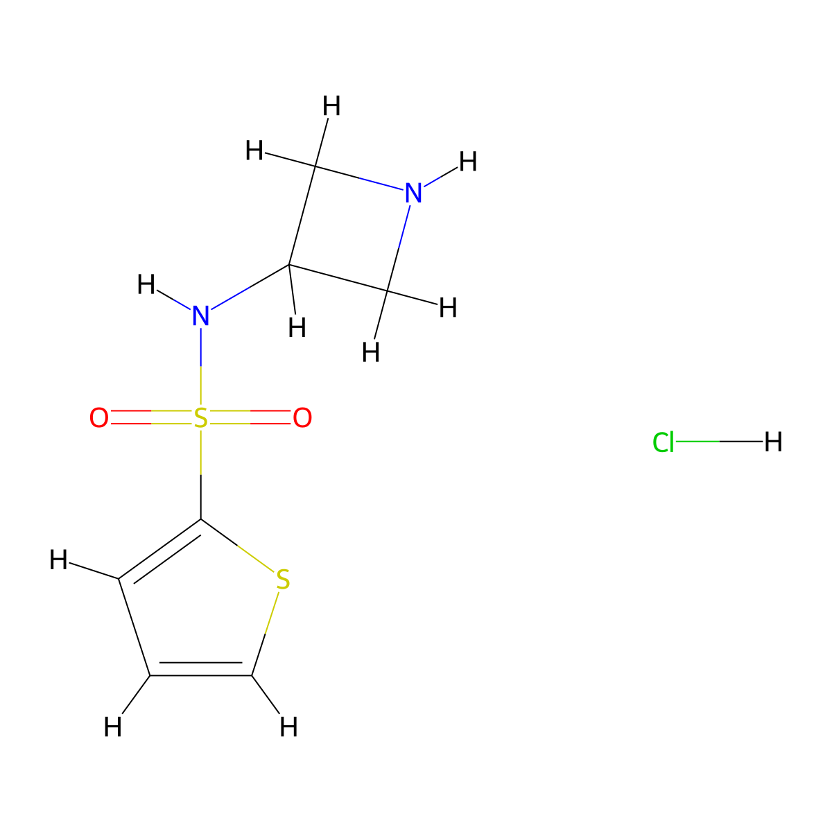 N-(azetidin-3-yl)thiophene-2-sulfonamide hydrochloride molecular structure, CAS 1605264-42-3