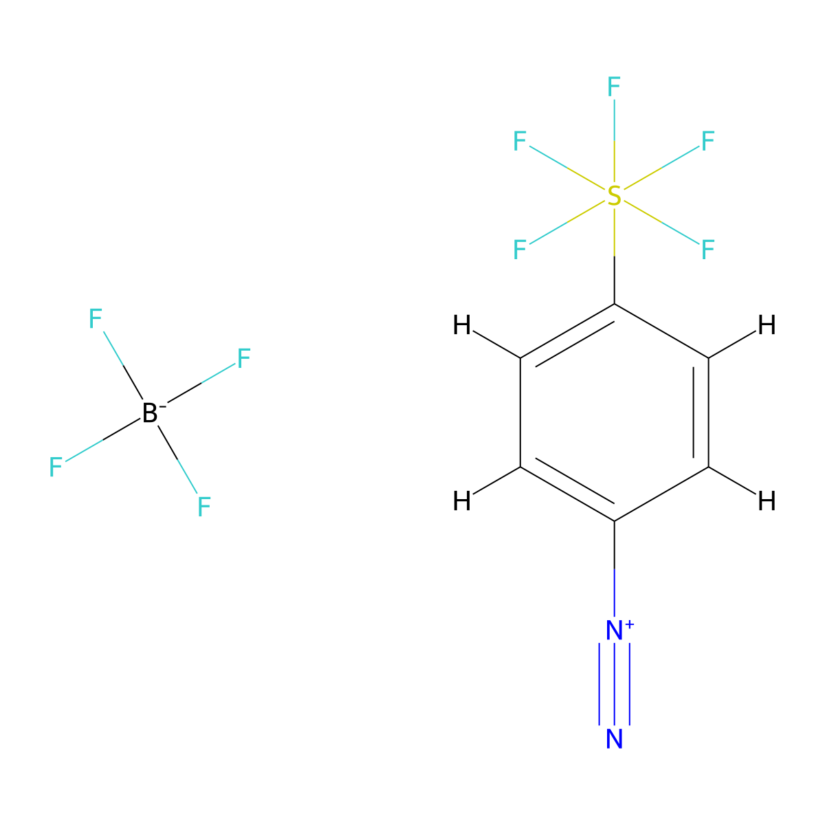 4-(Pentafluorosulfanyl)phenyldiazonium Tetrafluoroborate molecular structure, CAS 1605274-62-1