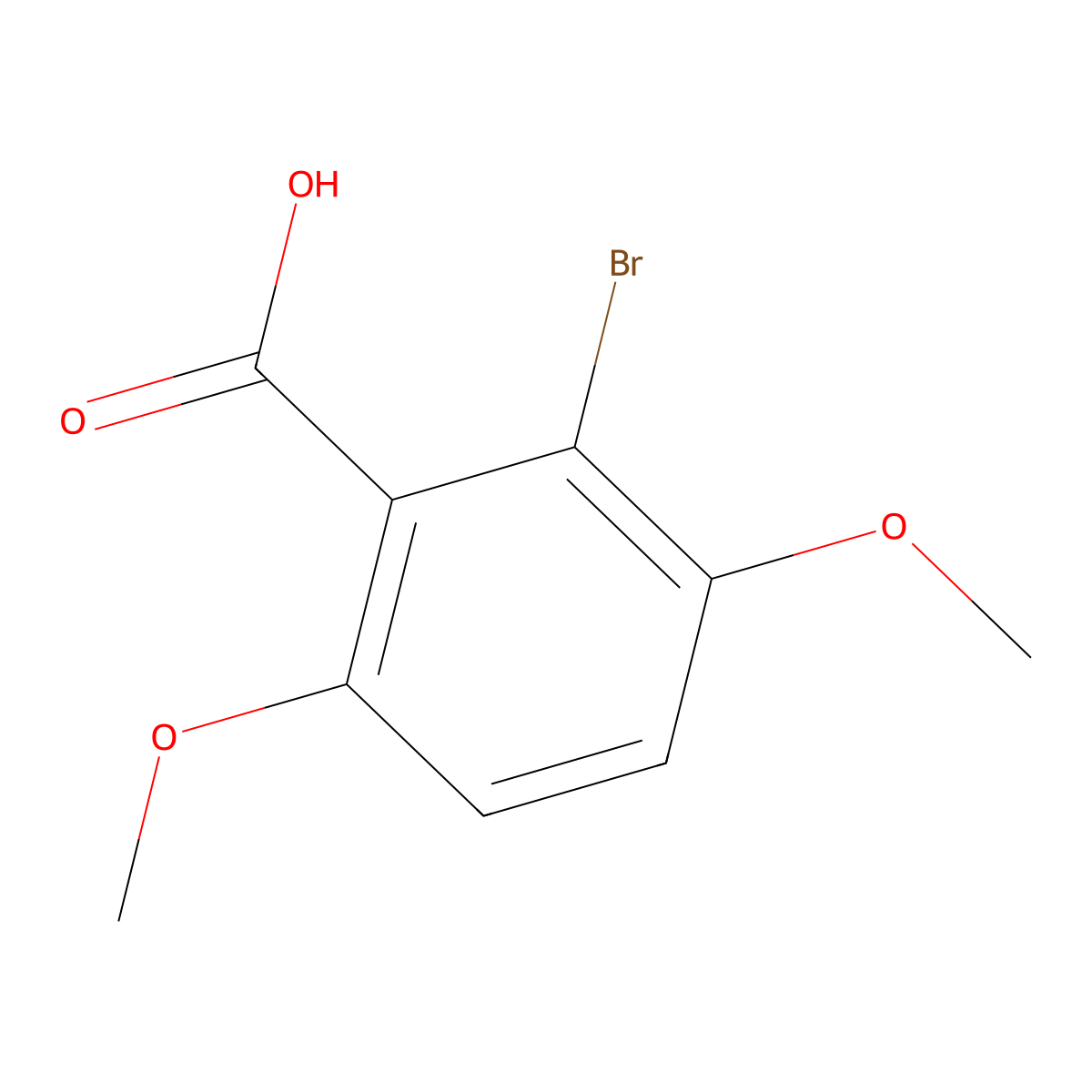 2-Bromo-3,6-dimethoxybenzoic acid molecular structure, CAS 1605281-67-1