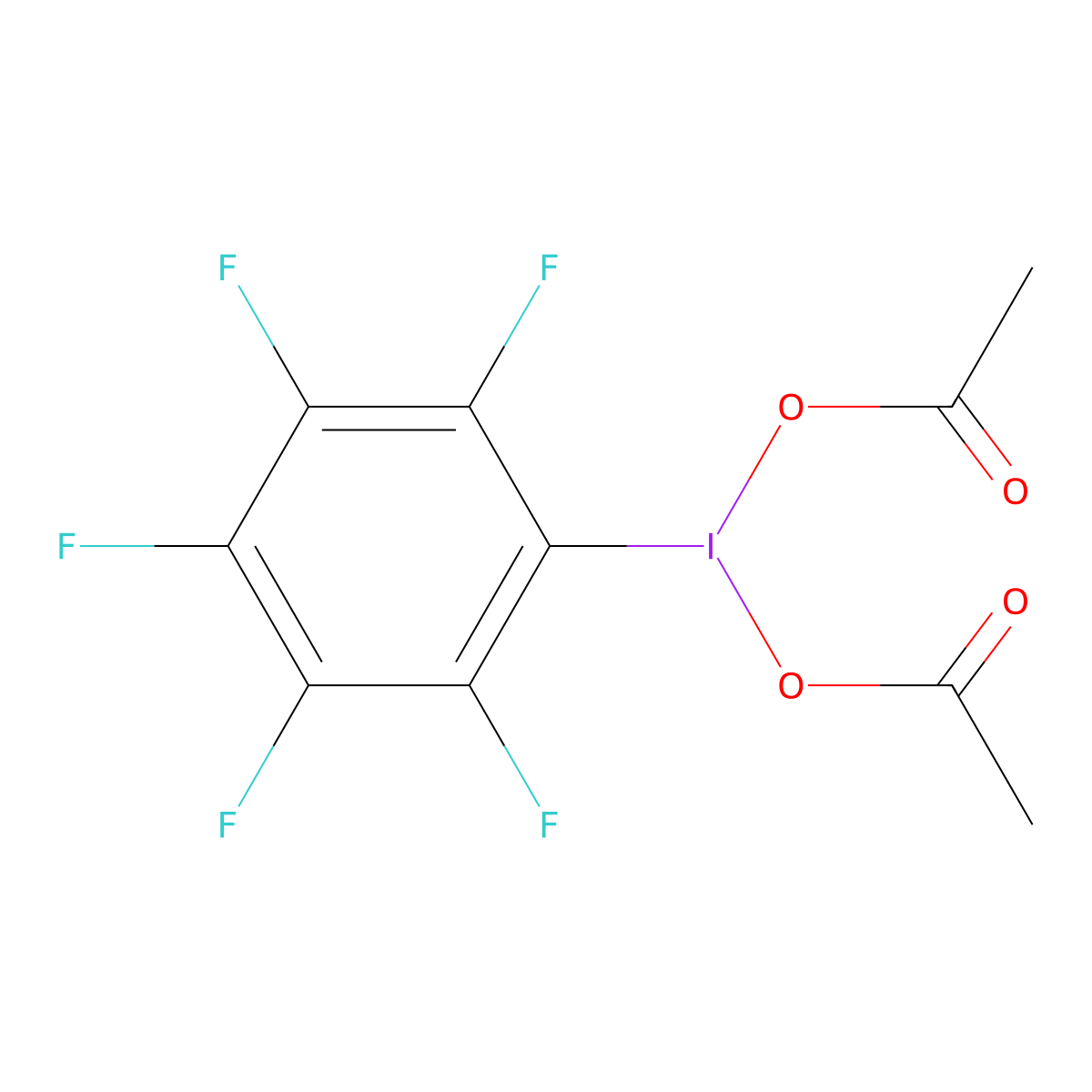 (Acetyloxy)(2,3,4,5,6-pentafluorophenyl)-lambda3-iodanyl acetate molecular structure, CAS 1605283-01-9