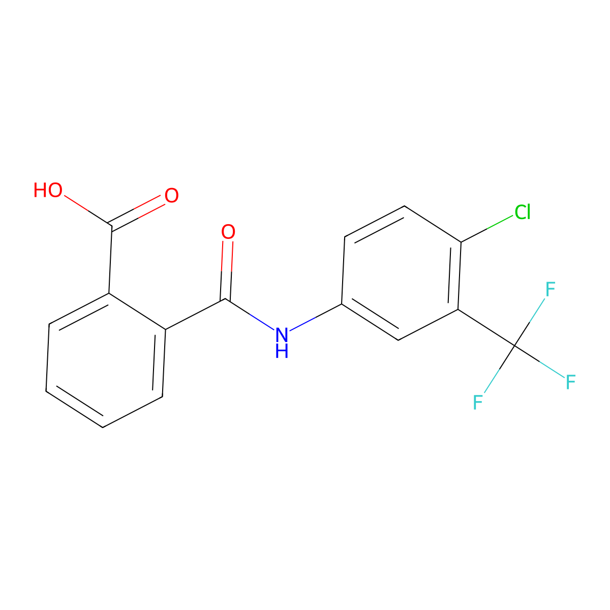 2-[[4-Chloro-3-(trifluoromethyl)phenyl]carbamoyl]benzoic acid molecular structure, CAS 16053-37-5