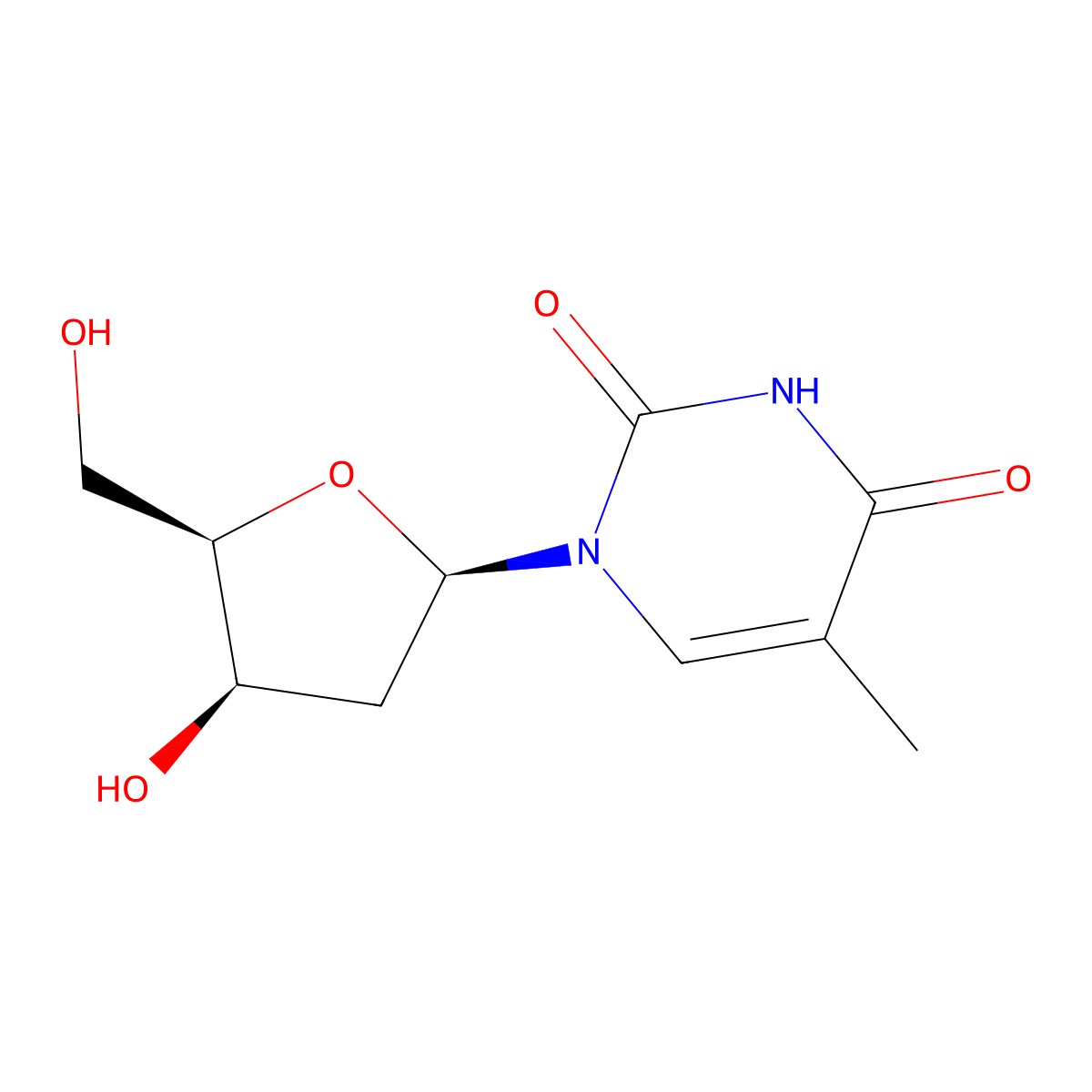 1-(2'-Deoxy-beta-threopentofuranosyl)thymine molecular structure, CAS 16053-52-4