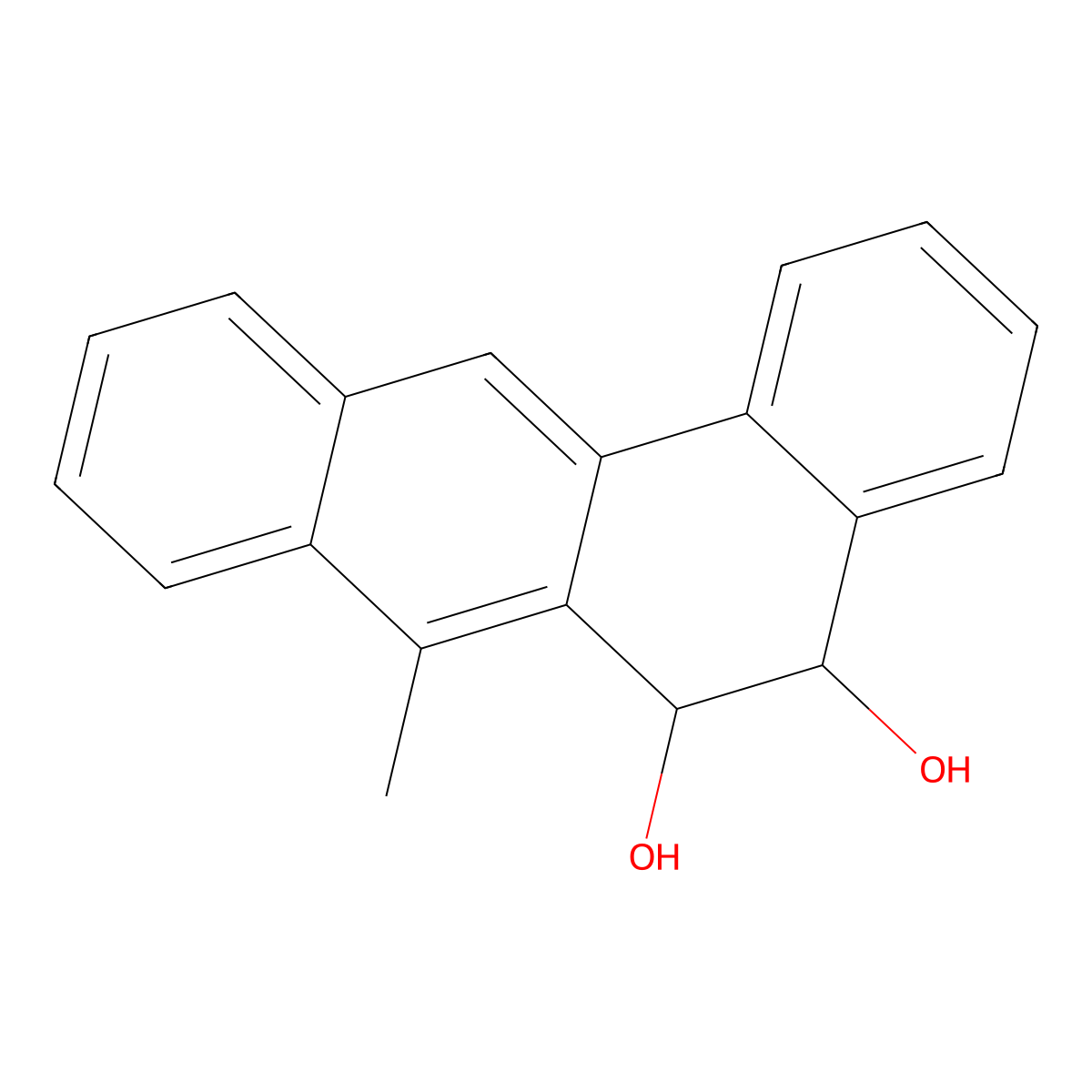 5,6-Dihydro-5,6-dihydroxy-7-methylbenz(a)anthracene molecular structure, CAS 16053-71-7