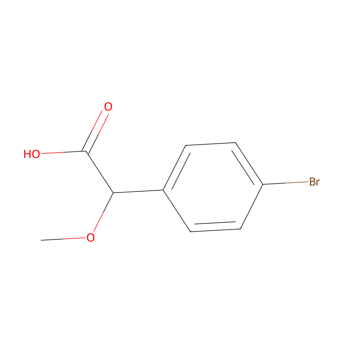 2-(4-Bromophenyl)-2-methoxyacetic acid molecular structure, CAS 16053-90-0