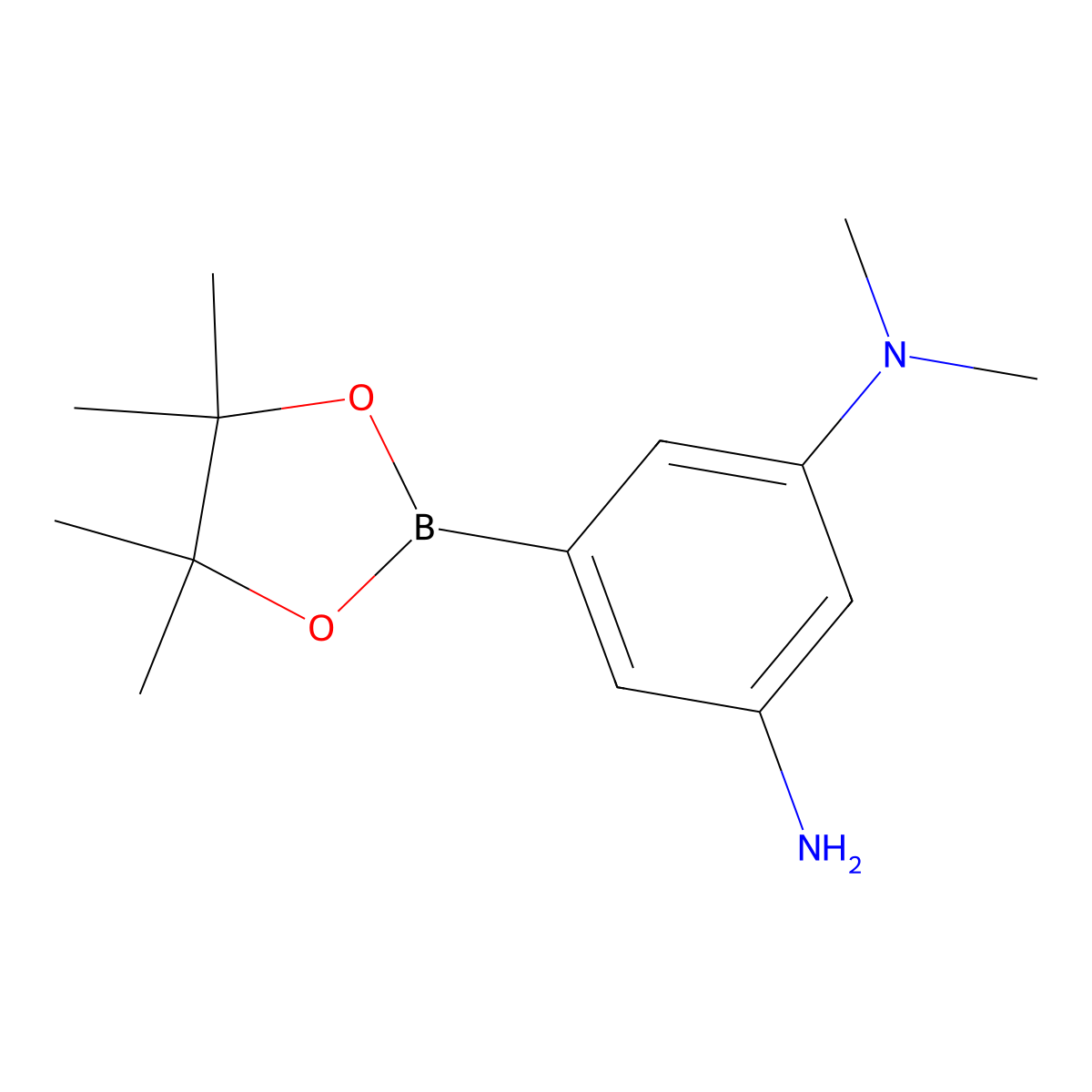 N1,N1-dimethyl-5-(tetramethyl-1,3,2-dioxaborolan-2-yl)benzene-1,3-diamine molecular structure, CAS 1605331-29-0