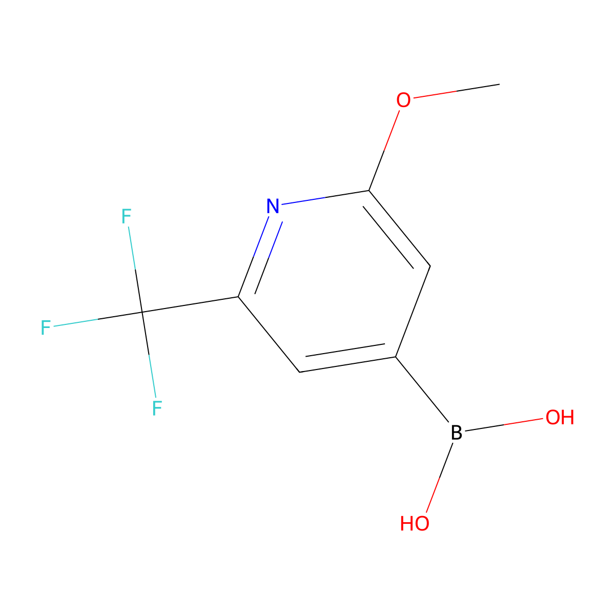 2-Methoxy-6-(trifluoromethyl)pyridine-4-boronic acid molecular structure, CAS 1605331-76-7