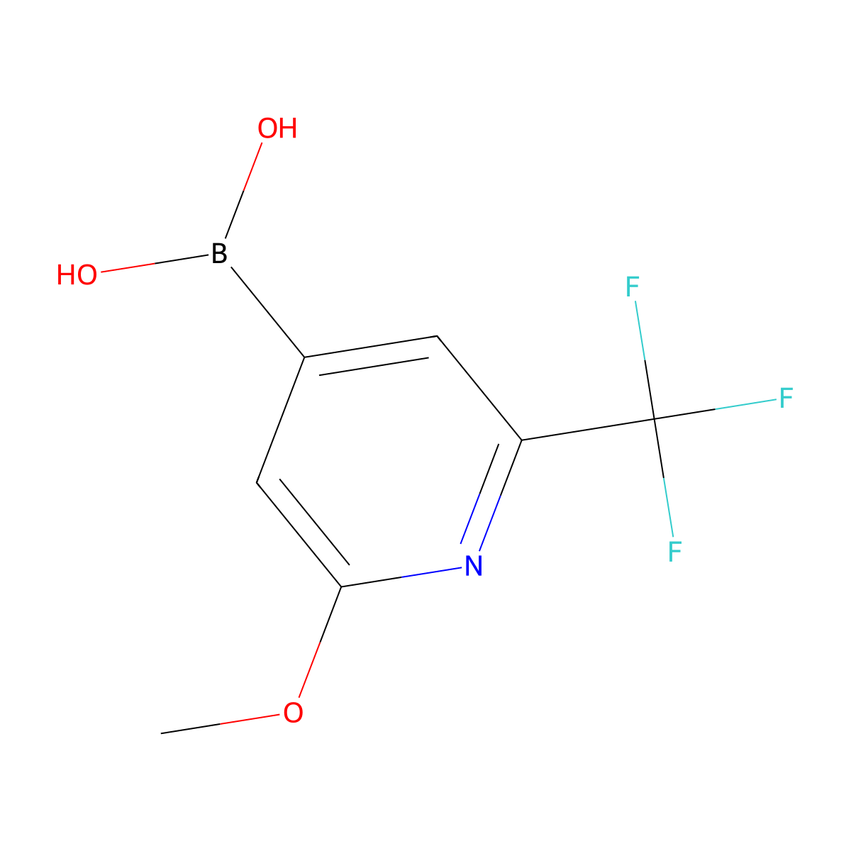 2-Methoxy-6-(trifluoromethyl)pyridine-4-boronic acid molecular structure, CAS 1605331-76-7