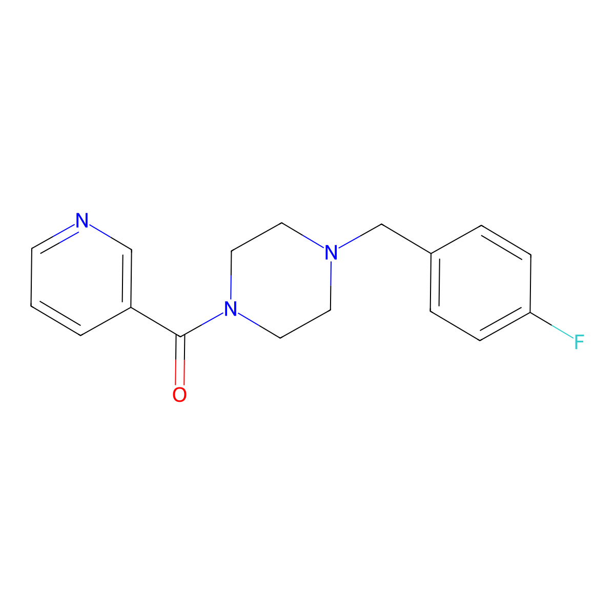[4-(4-Fluorobenzyl)piperazin-1-yl](pyridin-3-yl)methanone molecular structure, CAS 160539-71-9