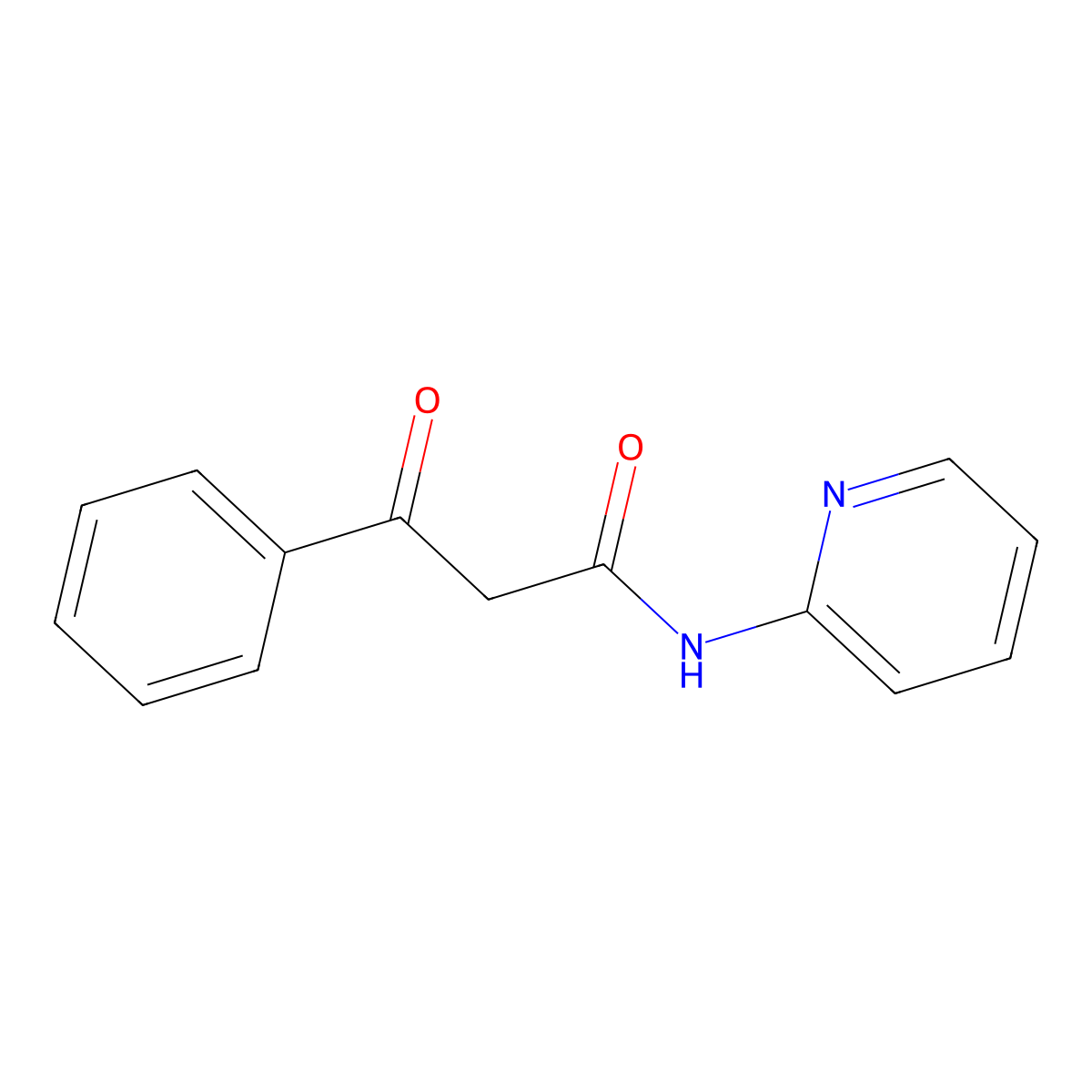 3-Oxo-3-phenyl-N-pyridin-2-yl-propionamide molecular structure, CAS 16054-92-5