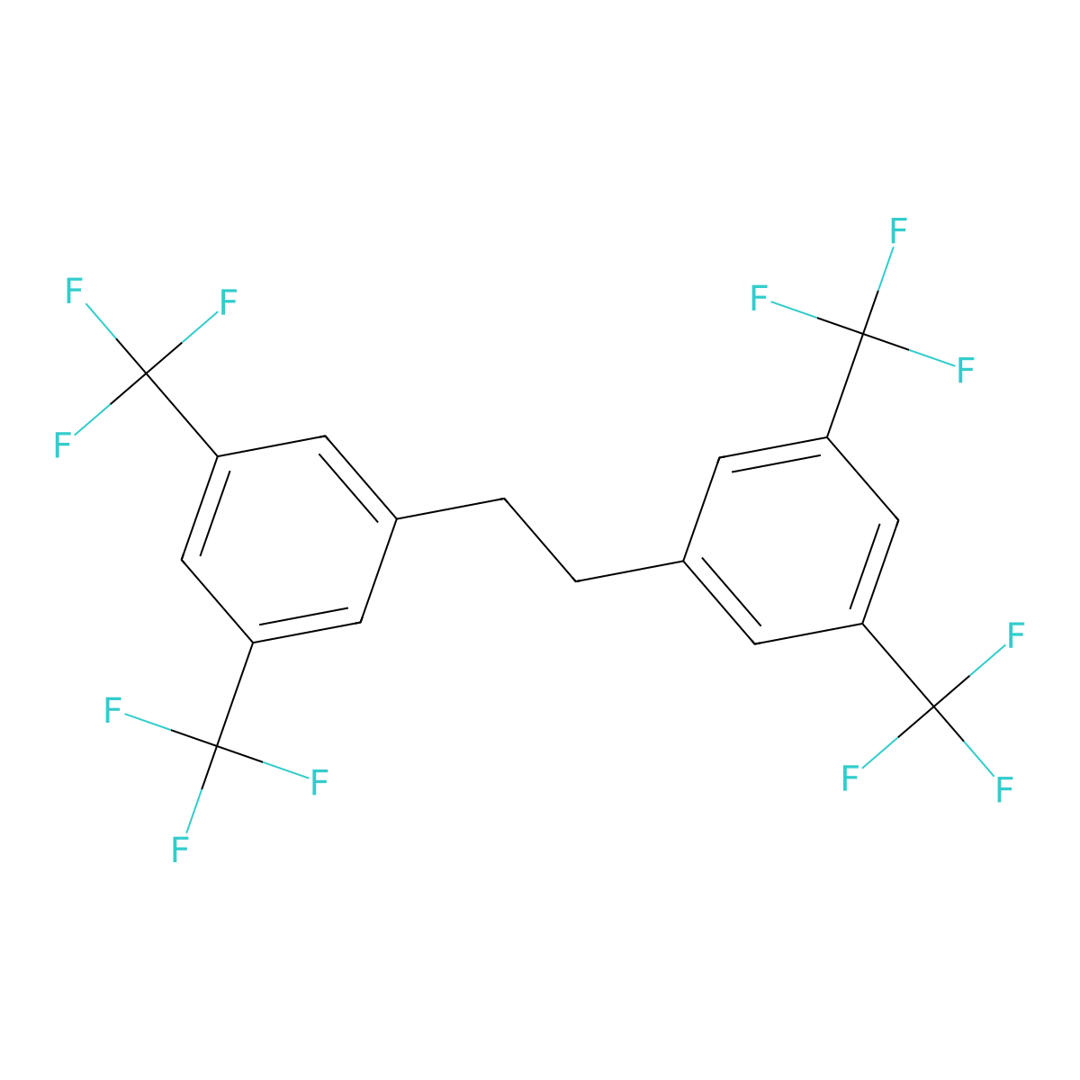 1,2-Bis(3,5-bis(trifluoromethyl)phenyl)ethane molecular structure, CAS 160541-30-0