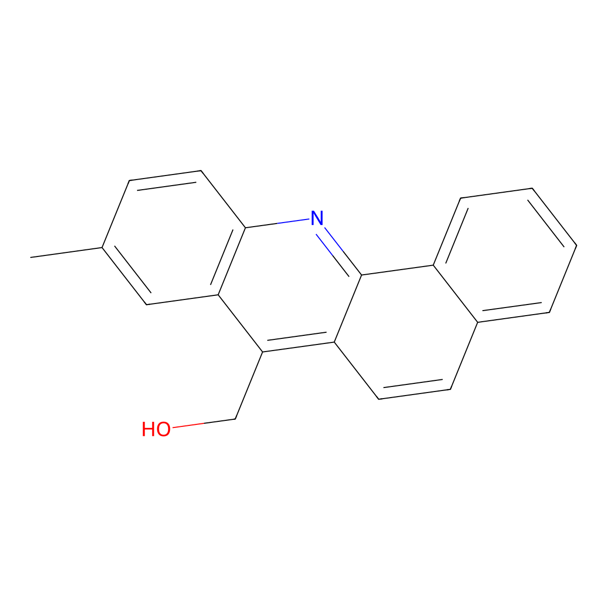 7-Hydroxymethyl-9-methylbenz(c)acridine molecular structure, CAS 160543-00-0