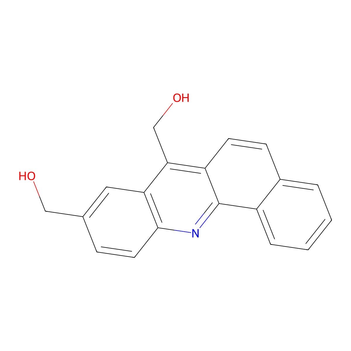 7,9-Bis(hydroxymethyl)benz(c)acridine molecular structure, CAS 160543-04-4