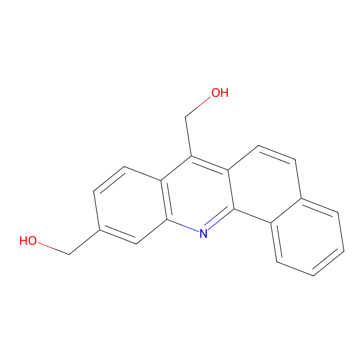 7,10-Bis(hydroxymethyl)benz(c)acridine molecular structure, CAS 160543-10-2