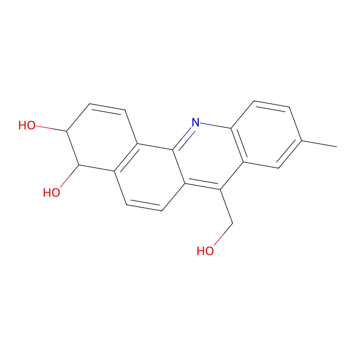 7-Hydroxymethyl-9-methylbenz(c)acridine-3,4-dihydrodiol molecular structure, CAS 160543-15-7