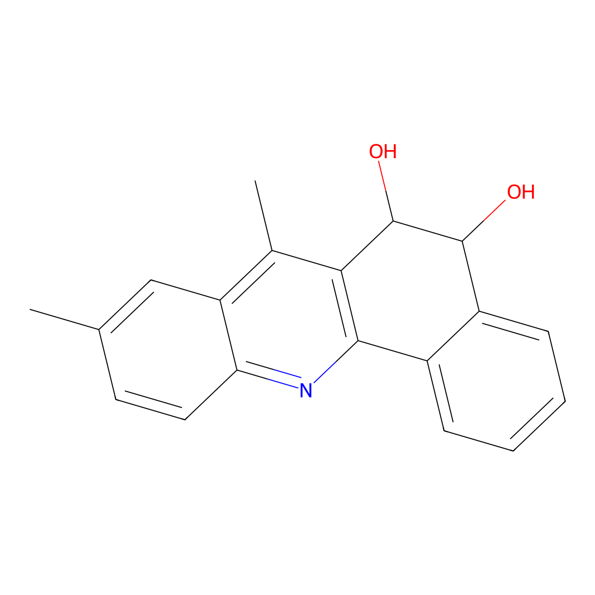 trans-5,6-Dihydro-5,6-dihydroxy-7,9-dimethylbenz(c)acridine molecular structure, CAS 160543-16-8