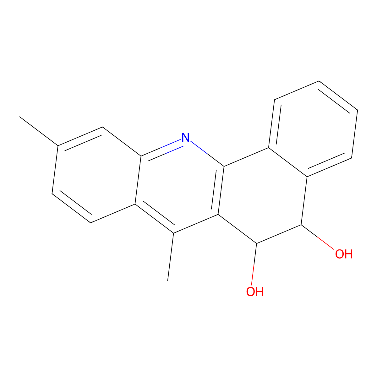 trans-5,6-Dihydro-5,6-dihydroxy-7,10-dimethylbenz(c)acridine molecular structure, CAS 160543-23-7