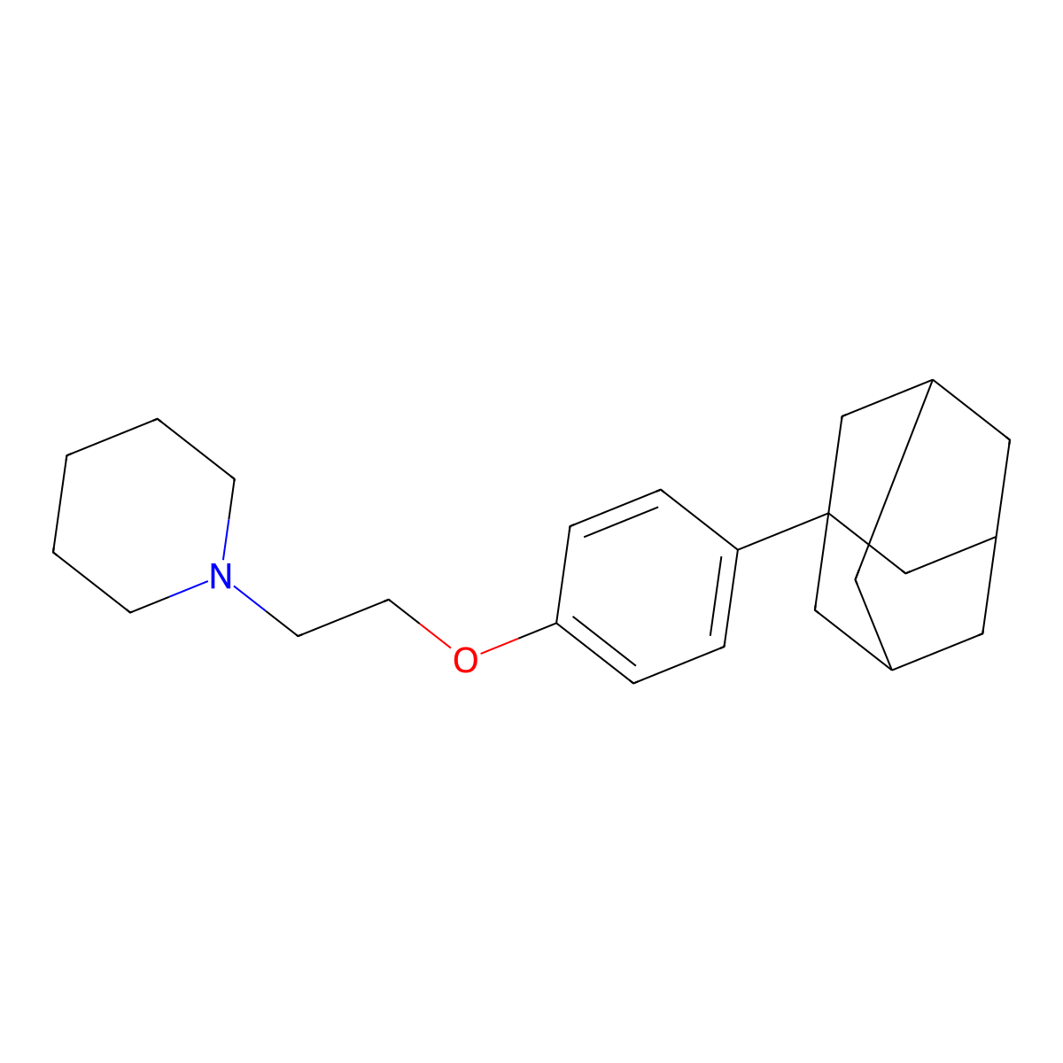 1-{2-[4-(1-Adamantyl)phenoxy]ethyl}piperidine molecular structure, CAS 160558-66-7
