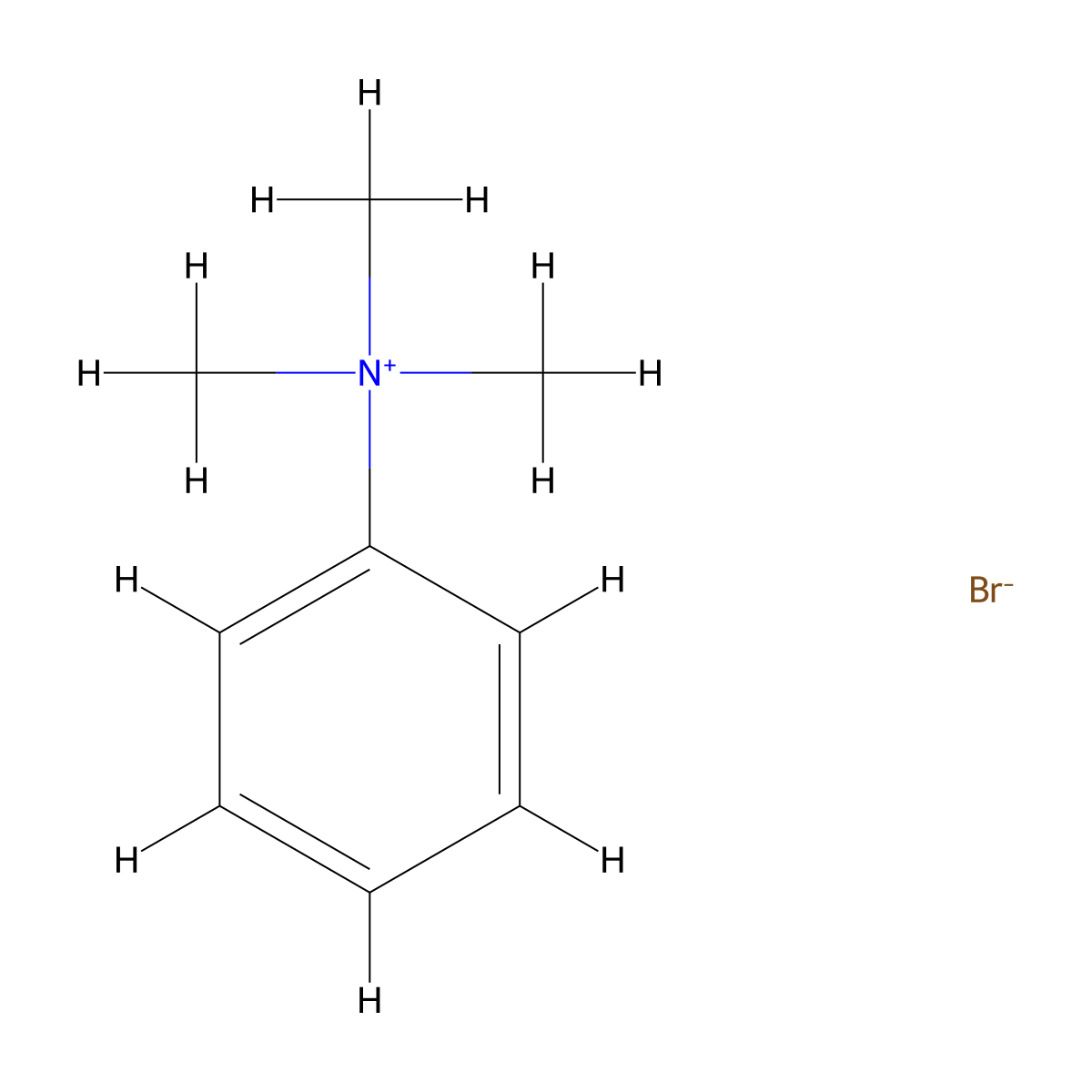 Phenyltrimethylammonium bromide molecular structure, CAS 16056-11-4