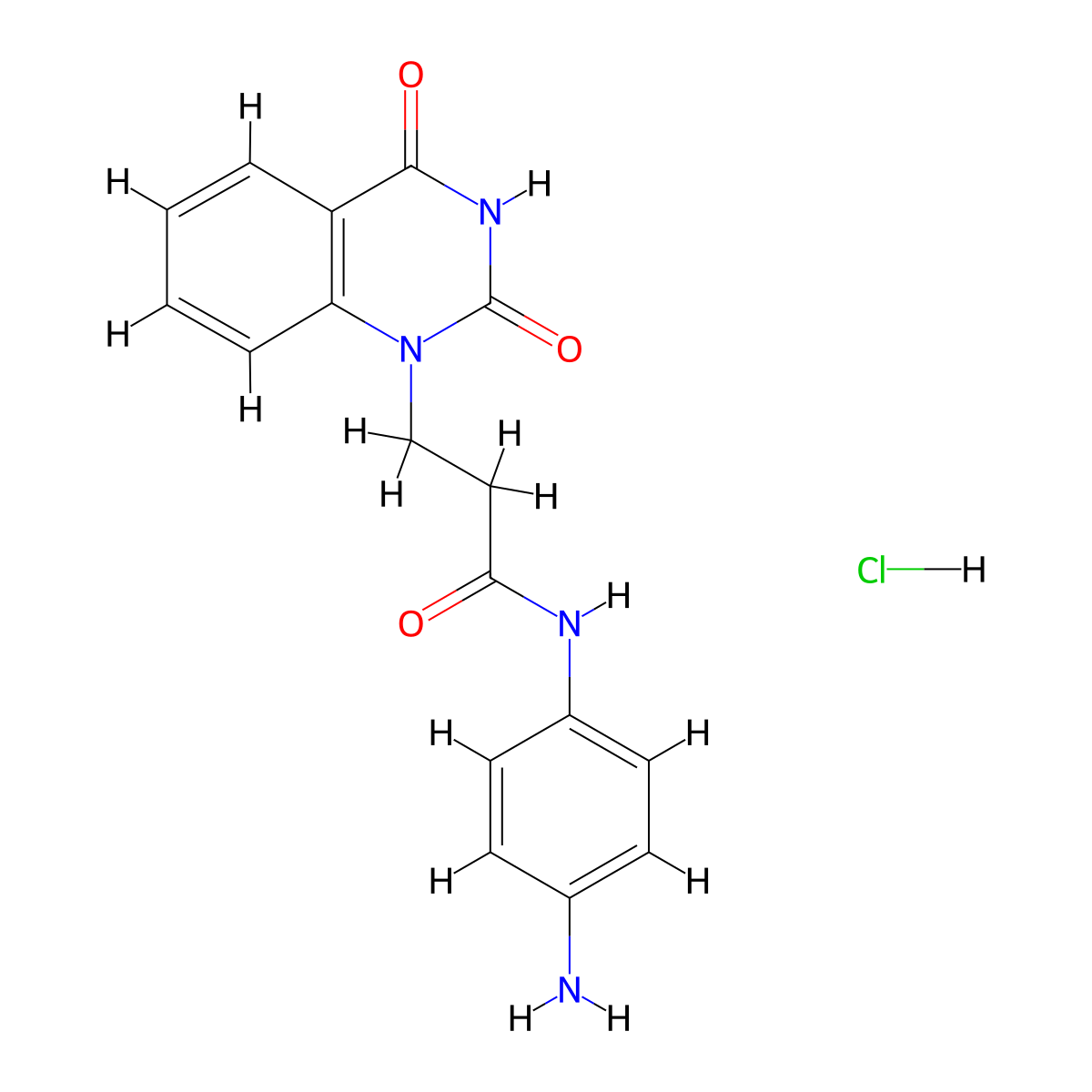 N-(4-Aminophenyl)-3-(2,4-dioxoquinazolin-1-yl)propanamide;hydrochloride molecular structure, CAS 1605616-20-3