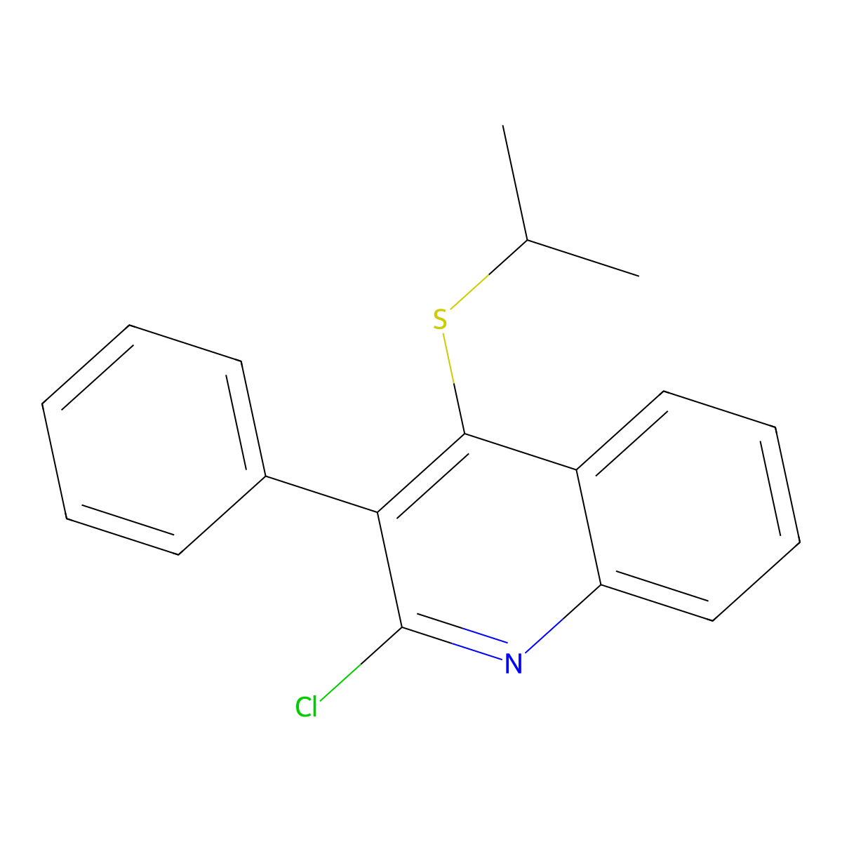 Quinoline, 2-chloro-4-[(1-methylethyl)thio]-3-phenyl- molecular structure, CAS 160563-09-7