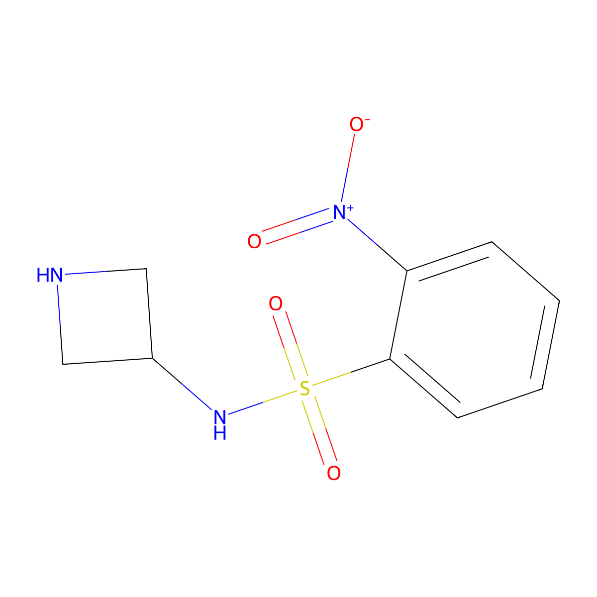 N-(Azetidin-3-YL)-2-nitrobenzene-1-sulfonamide molecular structure, CAS 1605741-60-3