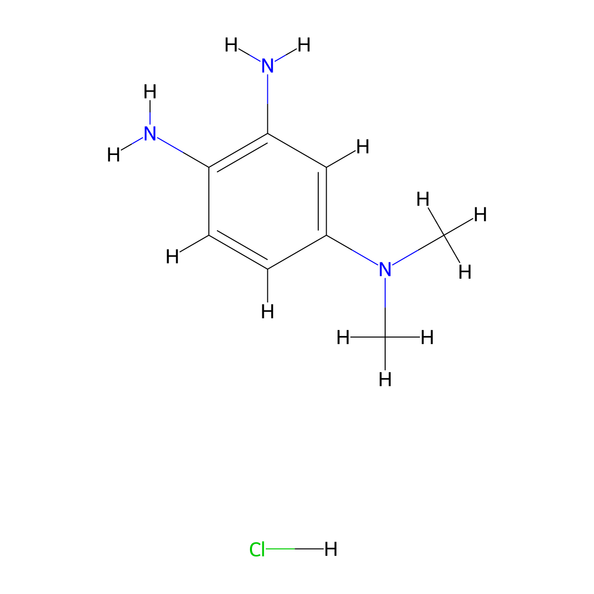 N4,N4-Dimethylbenzene-1,2,4-triamine hcl molecular structure, CAS 16058-93-8