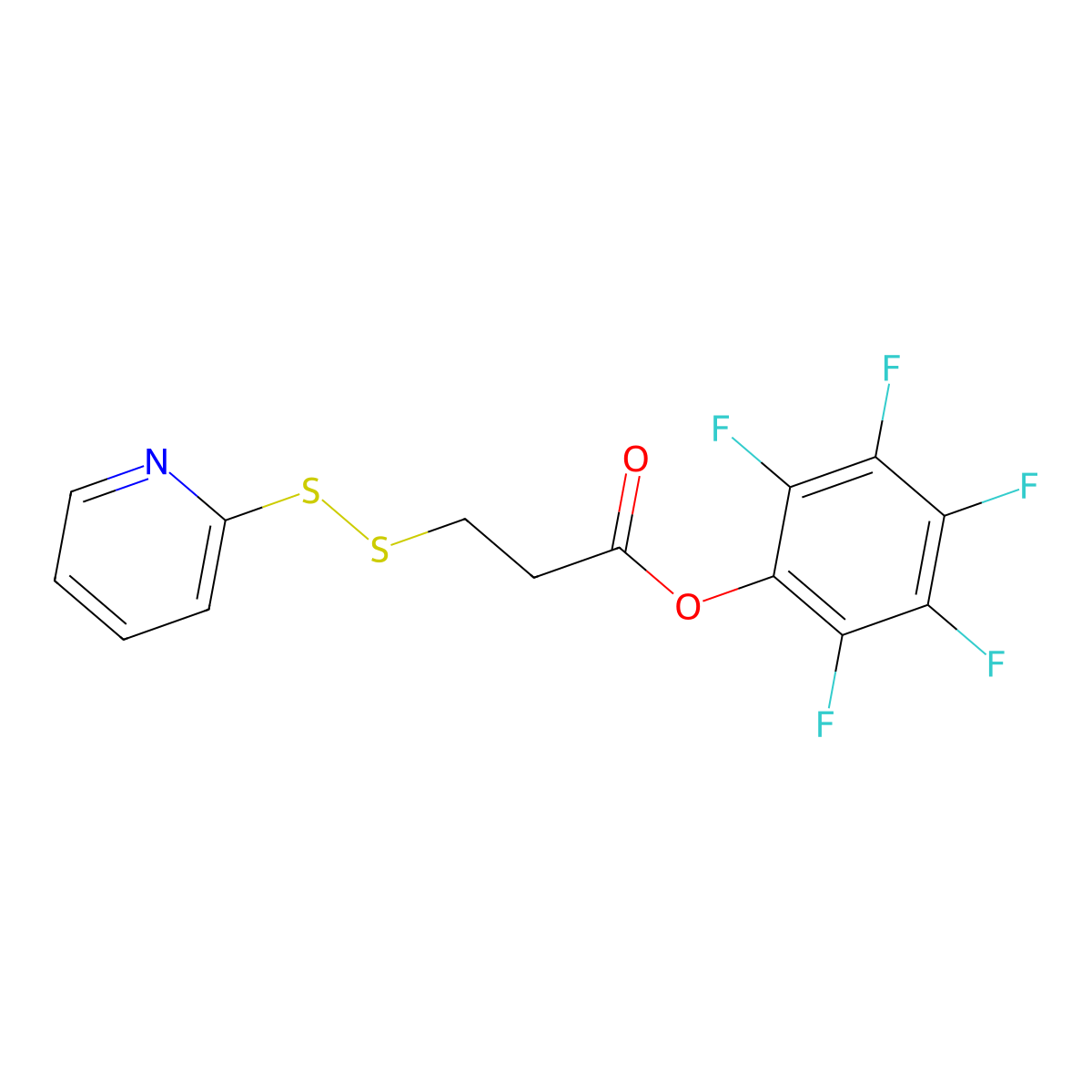 Perfluorophenyl 3-(pyridin-2-yldisulfanyl)propanoate molecular structure, CAS 160580-70-1