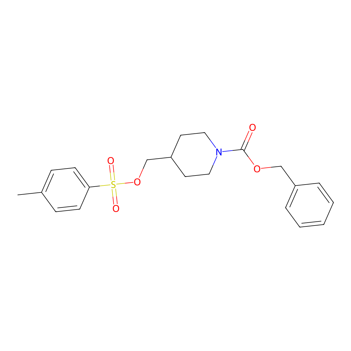 4-(Toluene-4-sulfonyloxymethyl)-piperidine-1-carboxylic acid benzyl ester molecular structure, CAS 160586-68-5