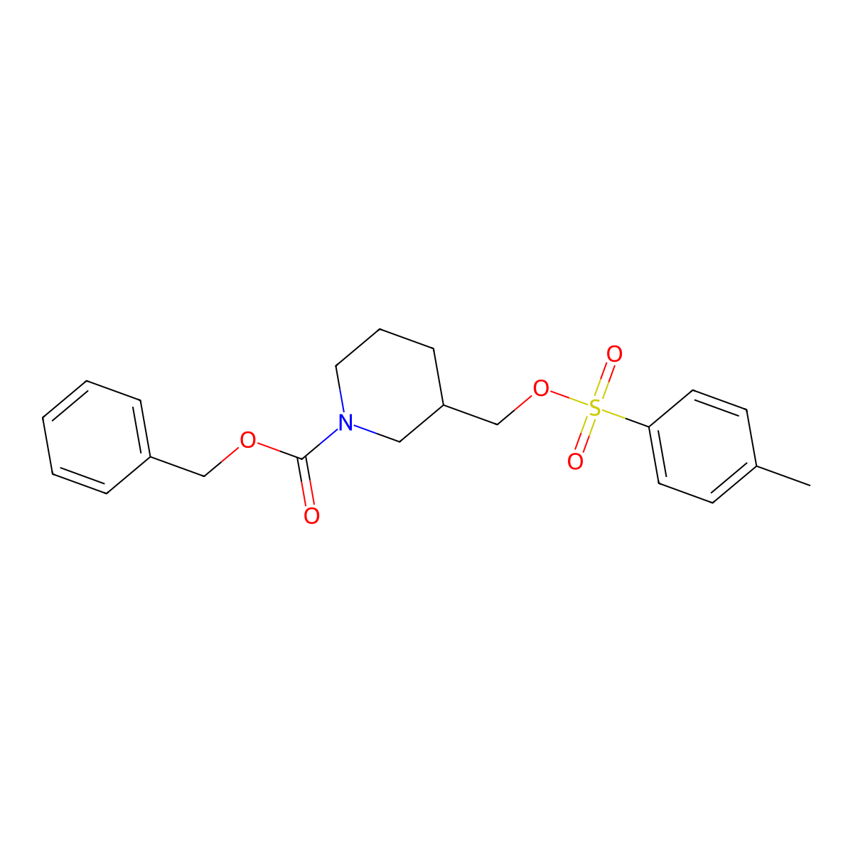 3-(Toluene-4-sulfonyloxymethyl)-piperidine-1-carboxylic acid benzyl ester molecular structure, CAS 160586-69-6