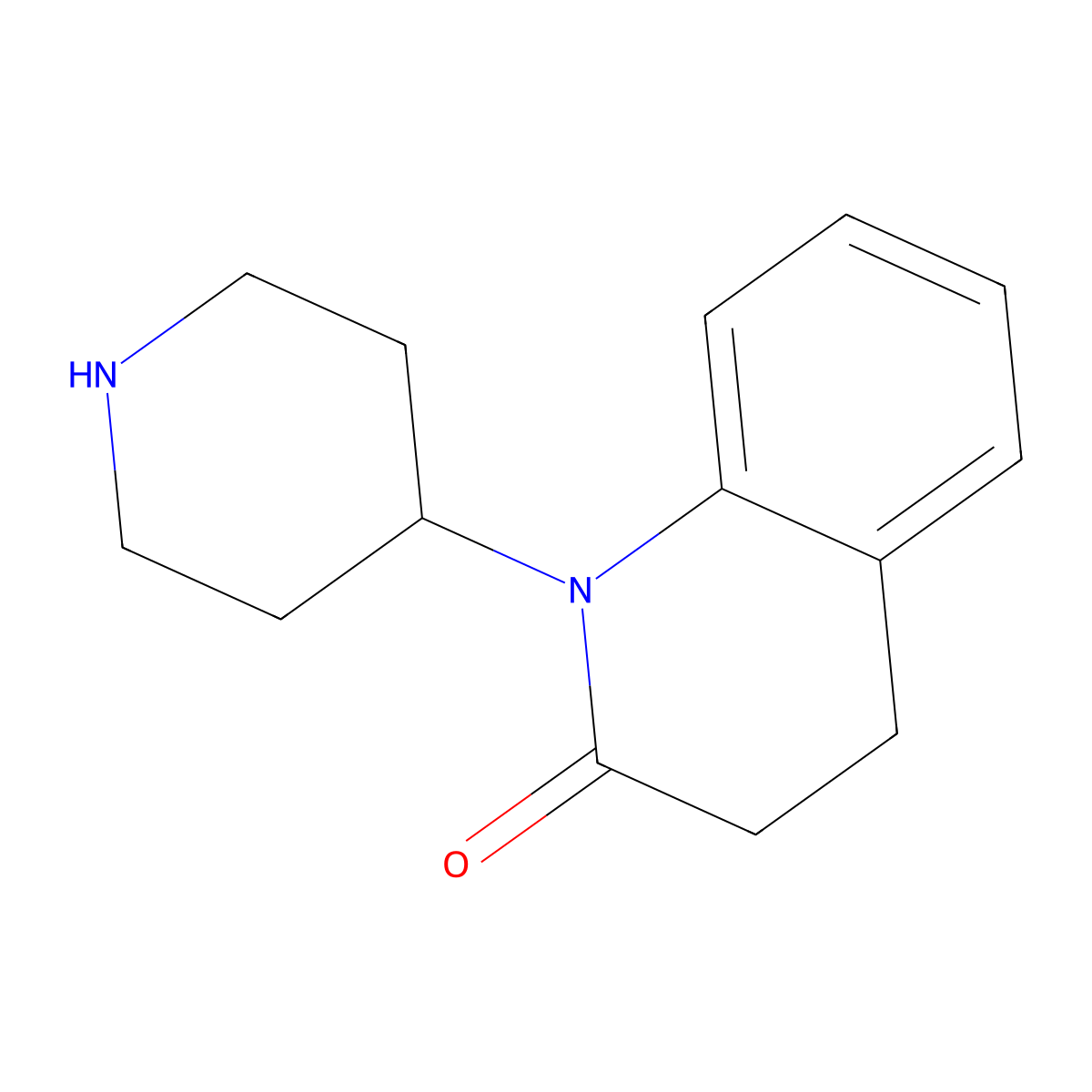 1-(piperidin-4-yl)-3,4-dihydroquinolin-2(1H)-one molecular structure, CAS 160587-12-2