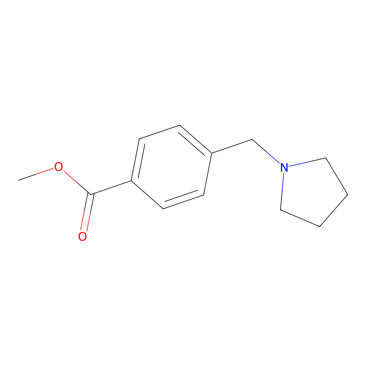 Methyl 4-(pyrrolidin-1-ylmethyl)benzoate molecular structure, CAS 160598-45-8