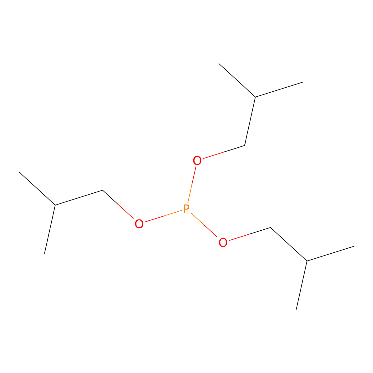 Triisobutyl phosphite molecular structure, CAS 1606-96-8