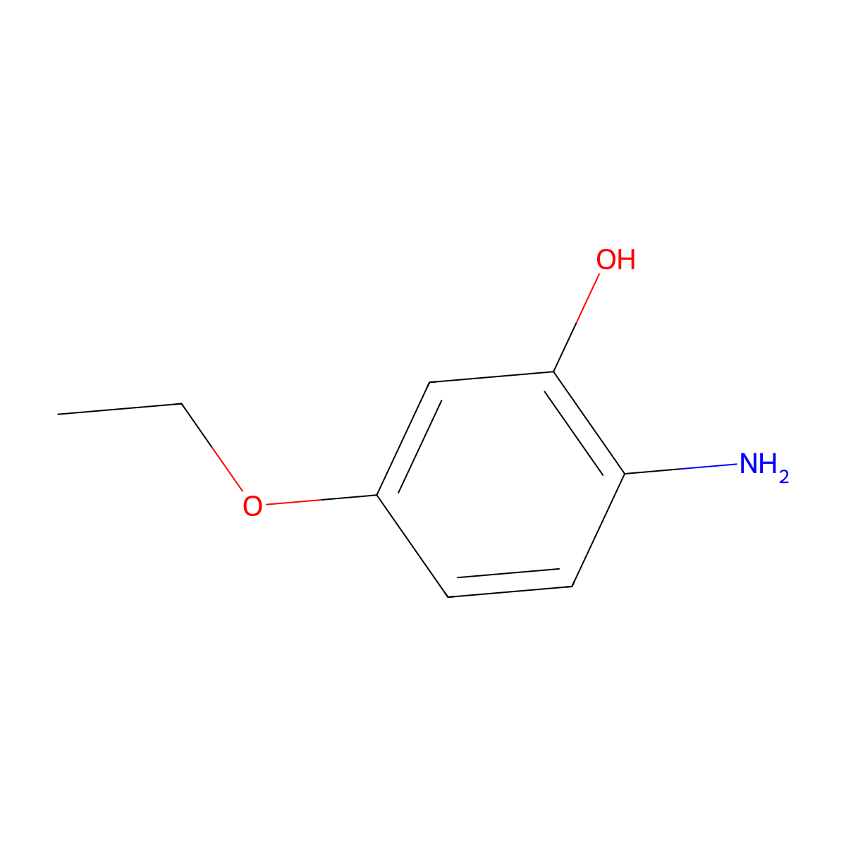2-Hydroxyphenetidine molecular structure, CAS 16060-49-4