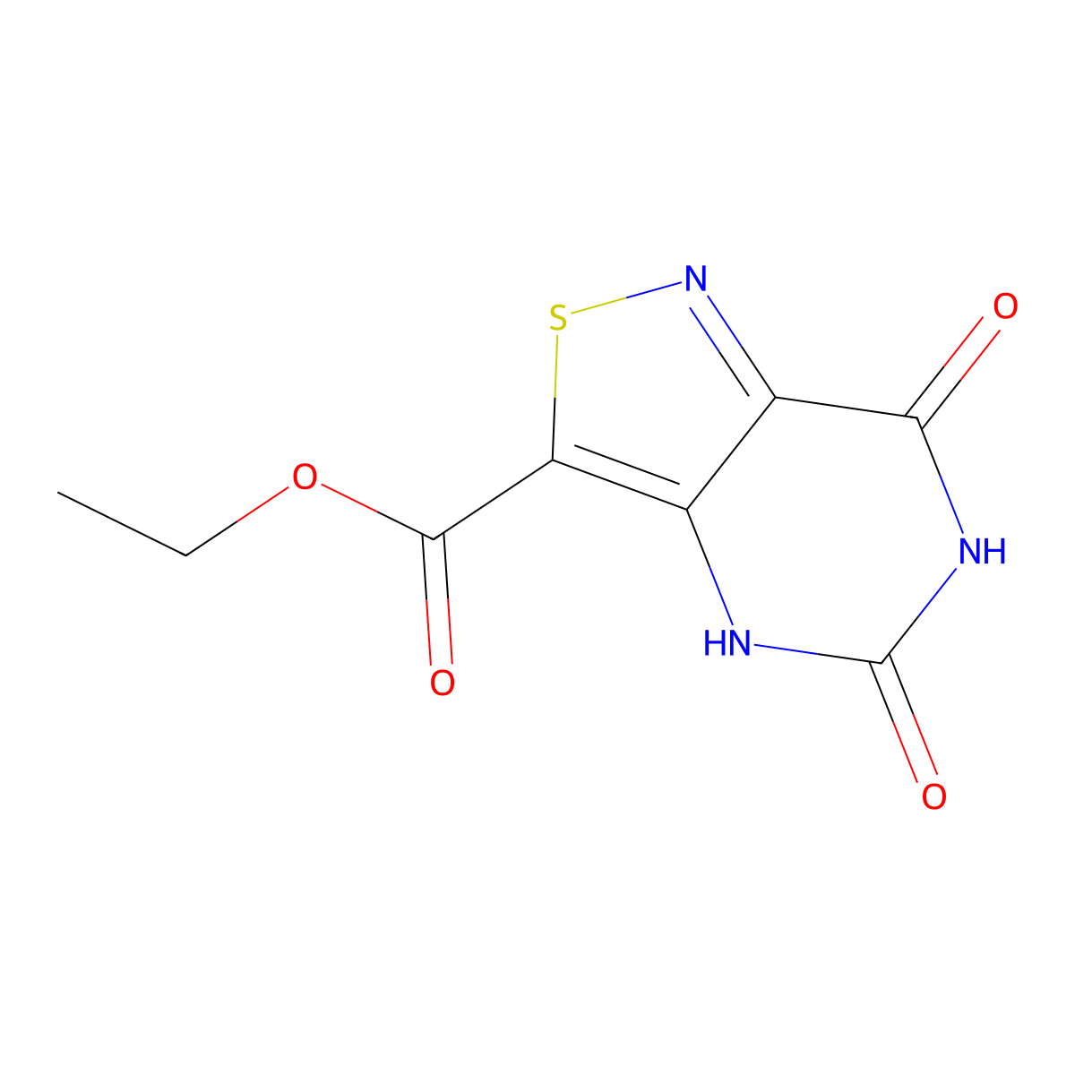 Ethyl 5,7-dihydroxyisothiazolo[4,3-d]pyrimidine-3-carboxylate molecular structure, CAS 160600-22-6