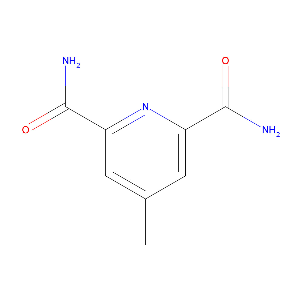 4-Methylpyridine-2,6-dicarboxamide molecular structure, CAS 160601-79-6