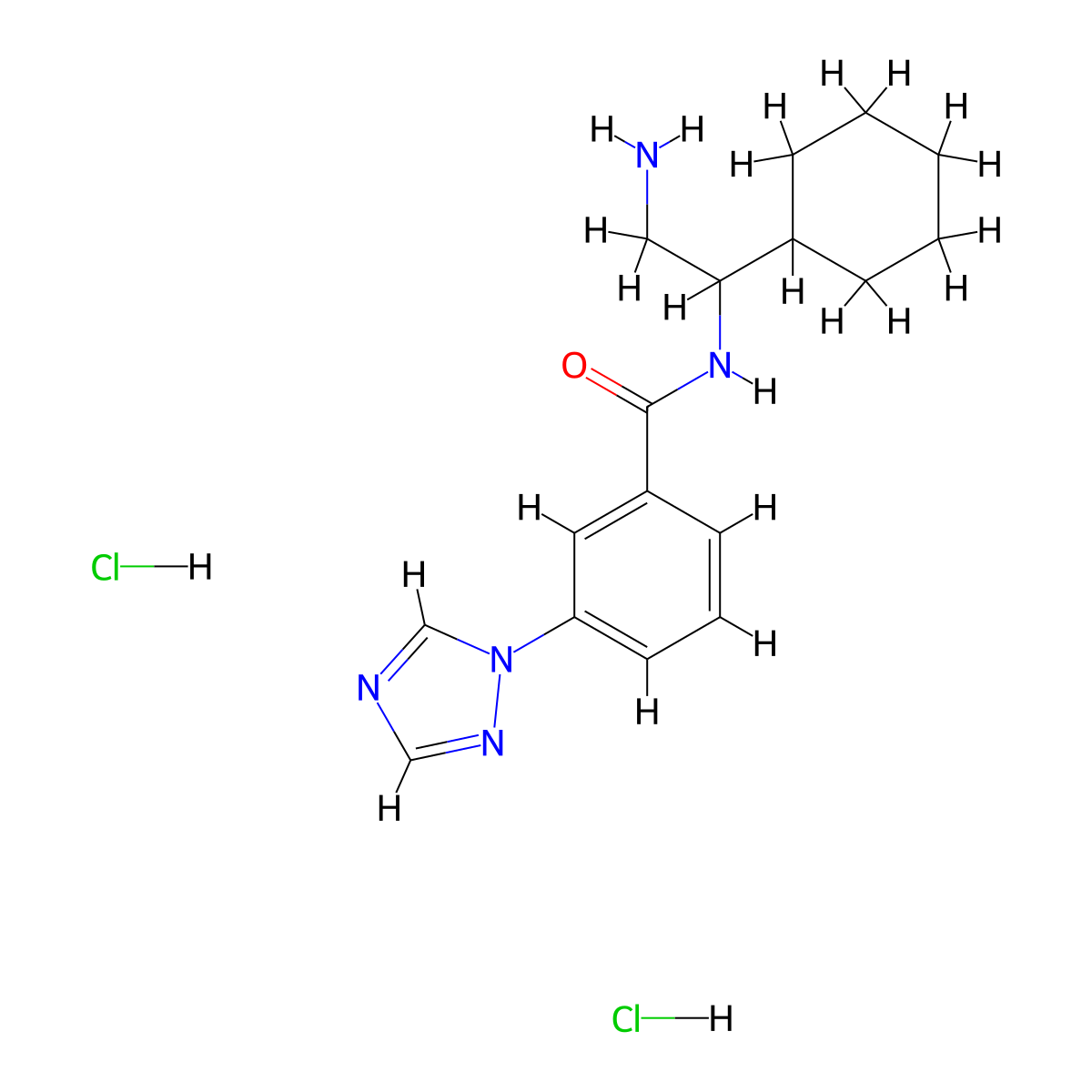N-(2-Amino-1-cyclohexylethyl)-3-(1,2,4-triazol-1-yl)benzamide;dihydrochloride molecular structure, CAS 1606077-83-1