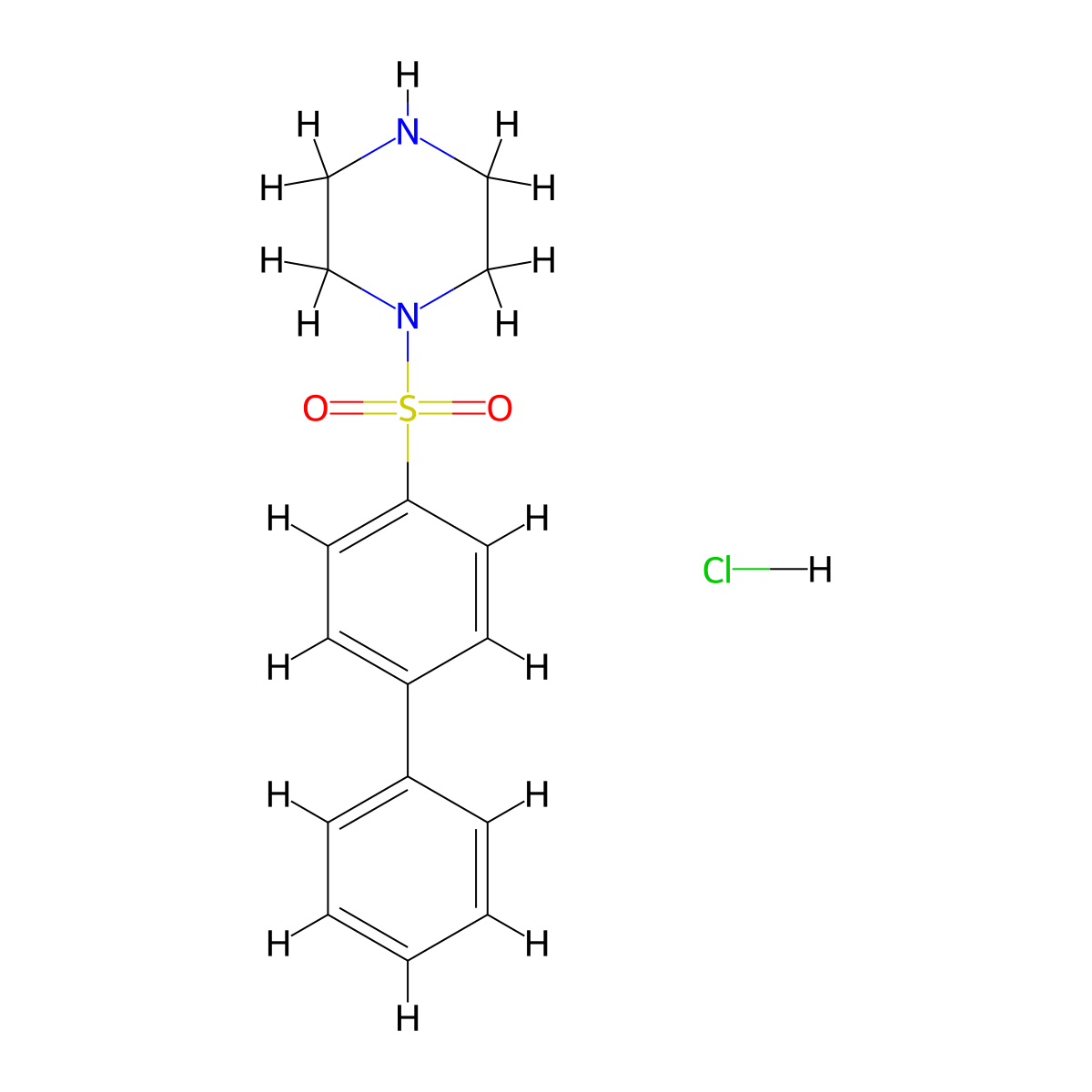 1-(4-Phenylbenzenesulfonyl)piperazine hydrochloride molecular structure, CAS 1606092-54-9