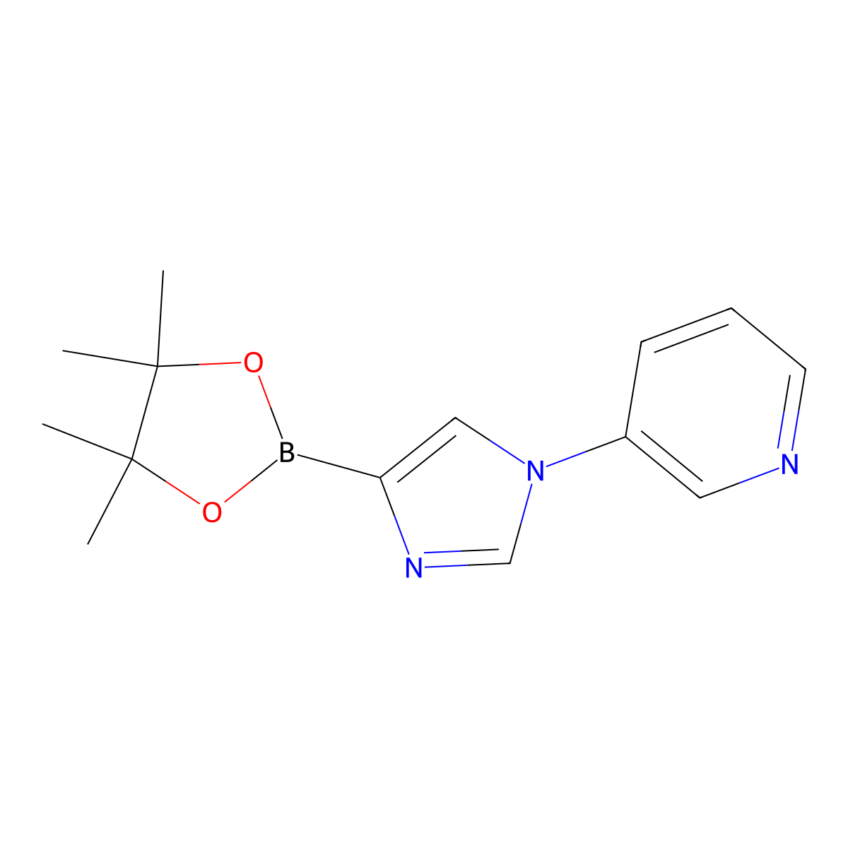 3-(4-(4,4,5,5-Tetramethyl-1,3,2-dioxaborolan-2-yl)-1H-imidazol-1-yl)pyridine molecular structure, CAS 1606122-05-7