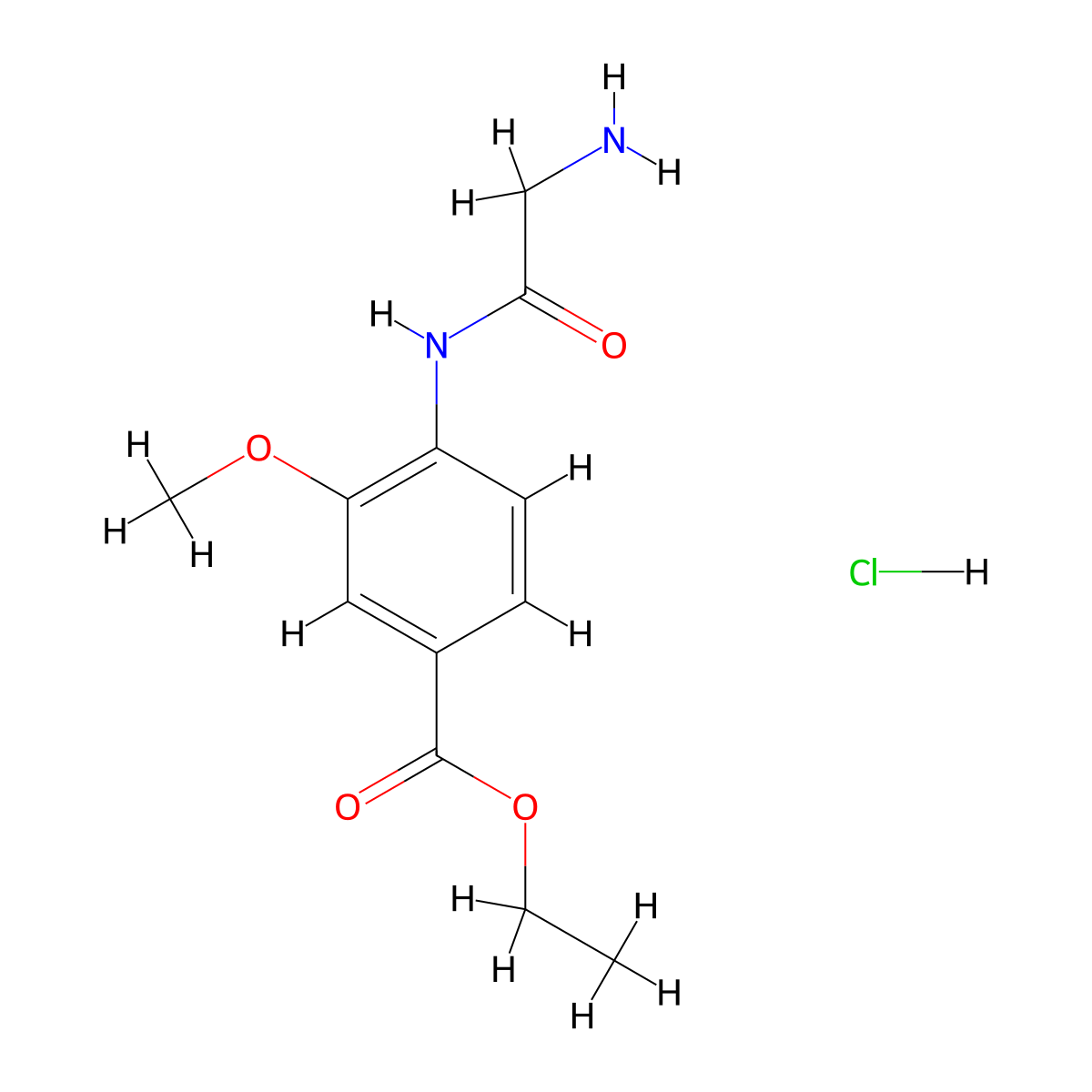 Benzoic acid, 4-((2-aminoacetyl)amino)-3-methoxy-, ethyl ester, hydrochloride (1:1) molecular structure, CAS 1606132-23-3