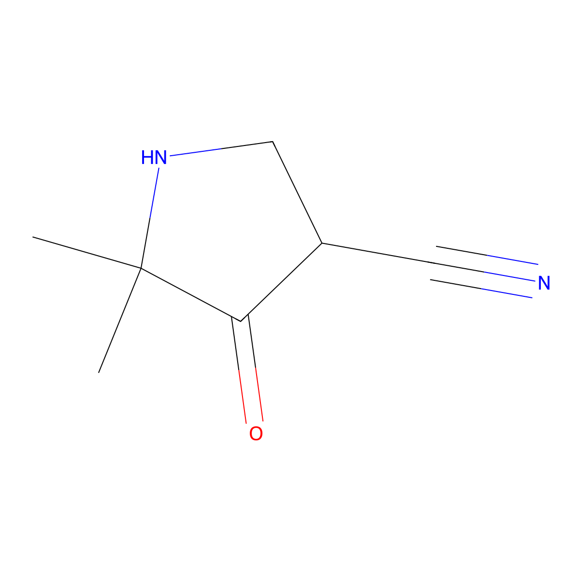 5,5-Dimethyl-4-oxopyrrolidine-3-carbonitrile molecular structure, CAS 1606134-79-5