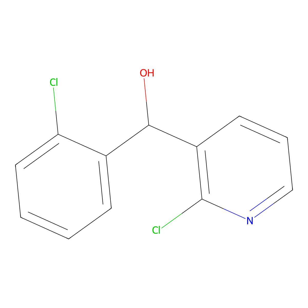 2-Chloro-alpha-(2-chlorophenyl)-3-pyridinemethanol molecular structure, CAS 1606179-47-8