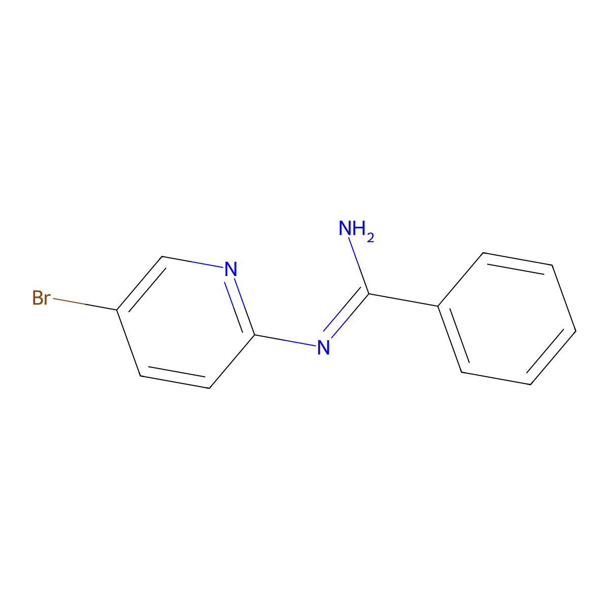 (Z)-N-(5-bromopyridin-2-yl)benzene-1-carboximidamide molecular structure, CAS 1606181-76-3