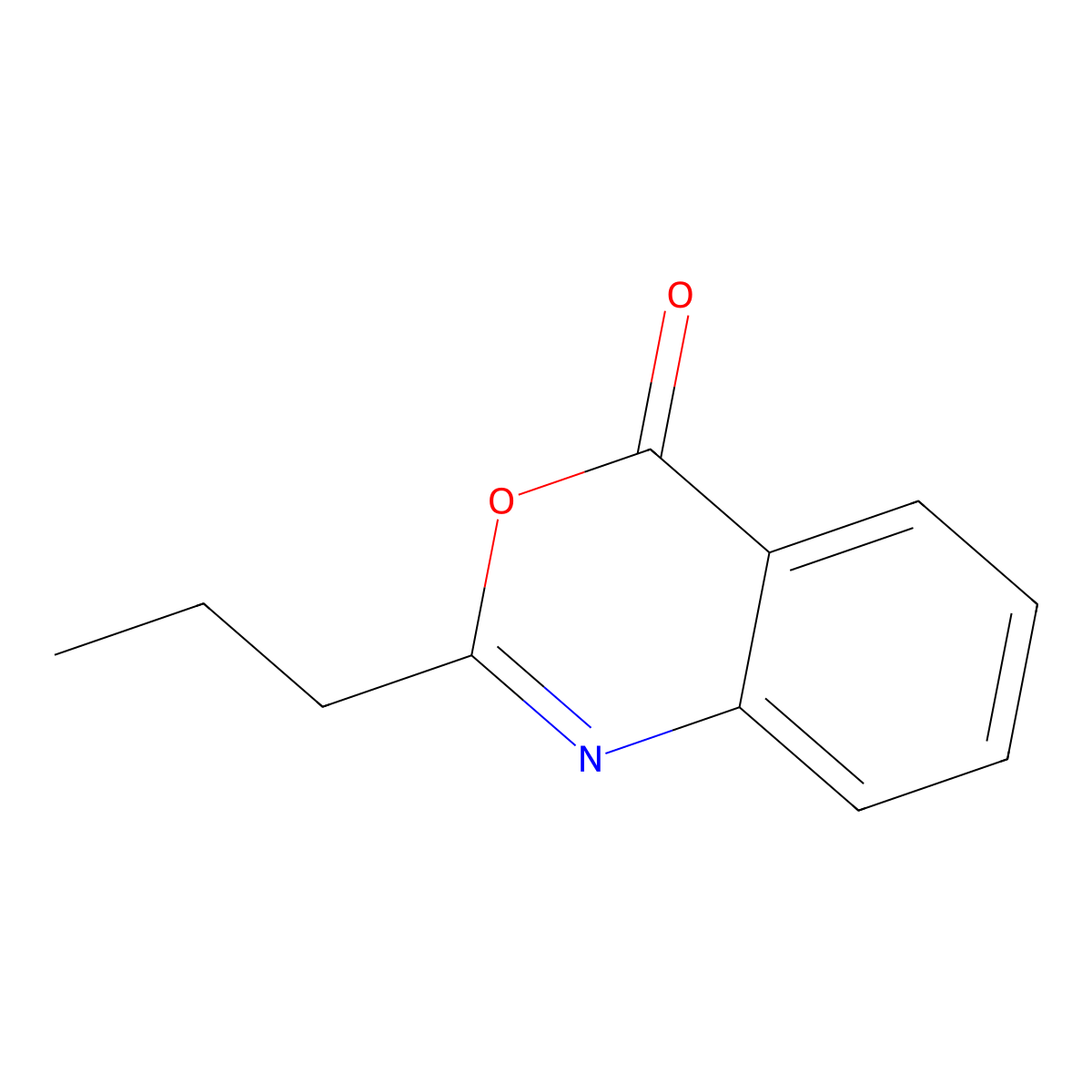 2-Propyl-3,1-benzoxazin-4-one molecular structure, CAS 16062-69-4