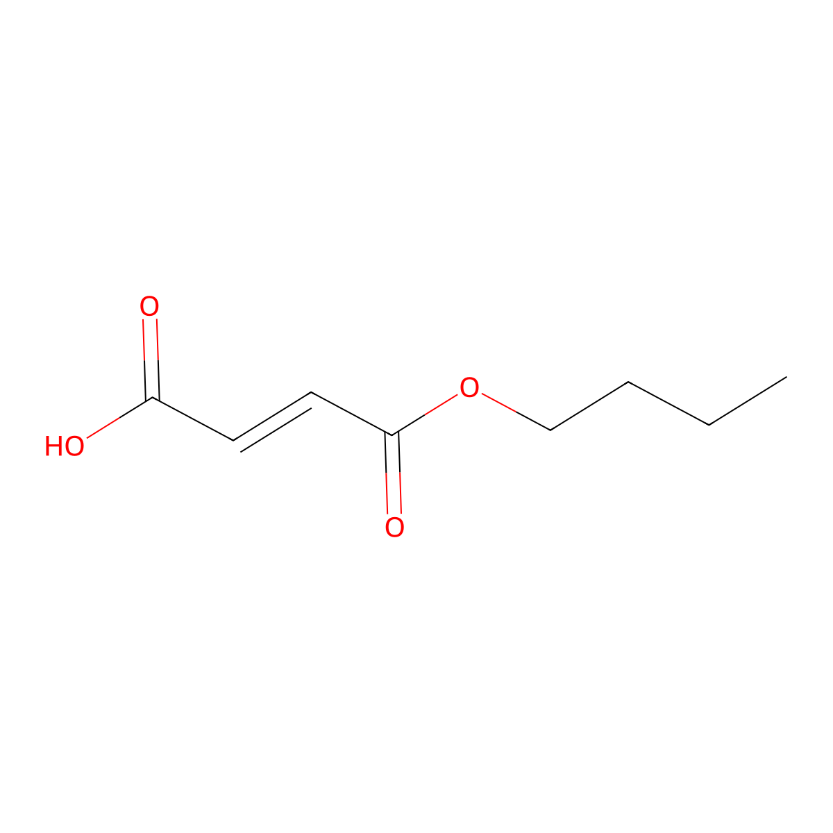Monobutyl fumarate molecular structure, CAS 16062-88-7