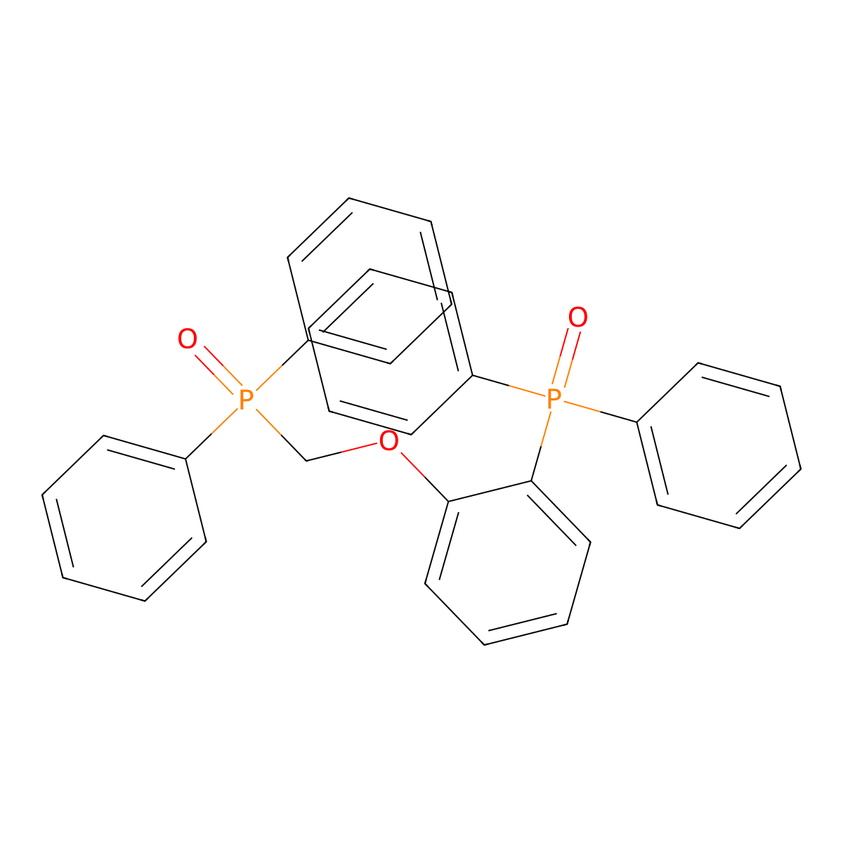 ((2-(Diphenylphosphinyl)phenoxy)methyl)diphenylphosphine oxide molecular structure, CAS 160625-25-2