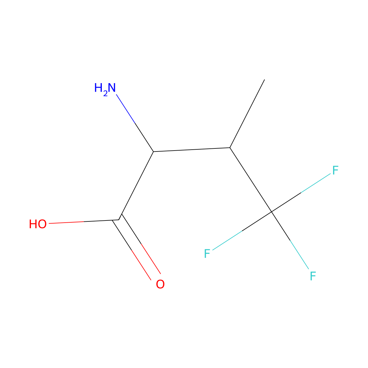 4,4,4-Trifluorovaline molecular structure, CAS 16063-79-9