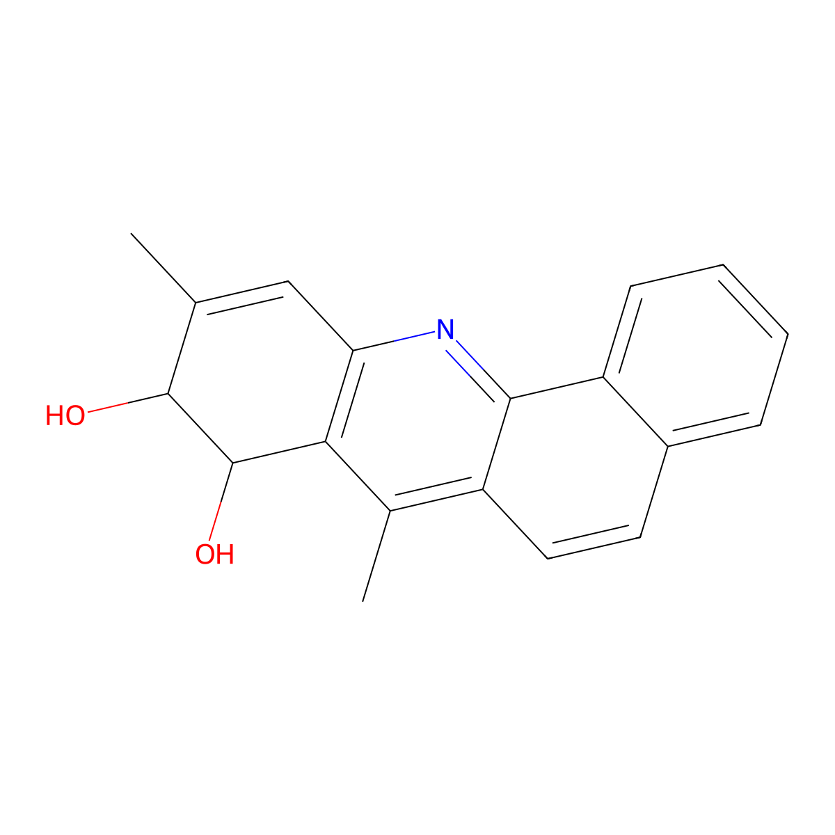 trans-8,9-Dihydro-8,9-dihydroxy-7,10-dimethylbenz[C]acridine molecular structure, CAS 160637-29-6